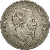 Italy, Vittorio Emanuele II, 5 Lire, 1873, Milan, EF(40-45), Silver, KM:8.3