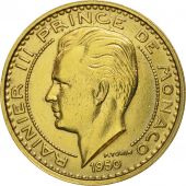Monaco, Rainier III, 50 Francs,1950, AU(55-58), Alum-Bro, AU(55-58), KM 132