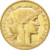 France, Marianne, 20 Francs, 1909, AU(55-58), Gold, KM:857, Gadoury:1064