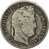 France, Louis-Philippe, 1/2 Franc, 1837, Rouen, F(12-15), Silver, KM:741.2