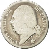 France, Louis XVIII, 2 Francs, 1823, Paris, F(12-15), Silver, KM 710.1
