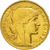 France, Marianne, 20 Francs, 1908, AU(50-53), Gold, KM:857, Gadoury:1064a