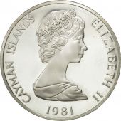 les Camans, Elizabeth II, 5 Dollars, 1981, SPL, Argent, KM:8