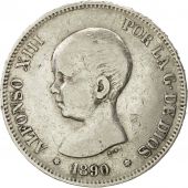 Espagne, Alfonso XIII, 5 Pesetas, 1890, TB+, Argent, KM:689
