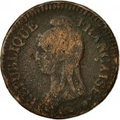 France, Dupr, Decime, 1798, Paris, VF(20-25), Bronze, KM:644.1, Gadoury:187