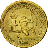 Monaco, Louis II, 50 Centimes, 1924, Poissy, AU(55-58), Aluminum-Bronze, KM:110
