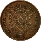 Belgium, Albert I, 2 Centimes, 1905, EF(40-45), Copper, KM:36