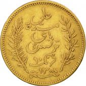 Tunisia, Ali Bey, 10 Francs, 1891, Paris, EF(40-45), Gold, KM:226, Lecompte:404