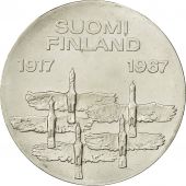 Finlande, 10 Markkaa, 1967, TTB+, Argent, KM:50