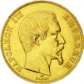 France, Napoleon III, 50 Francs, 1859, Strasbourg, TTB+, Or, KM 785.2, Gad 1111