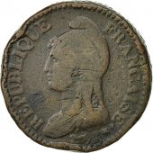 France, Dupr, Decime, 1795, Paris, B+, Bronze, KM:637.1, Gadoury:186