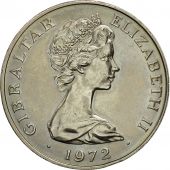 Coin, Gibraltar, Elizabeth II, 25 New Pence, 1972, AU(50-53), Copper-nickel