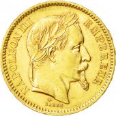 Coin, France, Napoleon III, Napolon III, 20 Francs, 1866, Paris, AU(50-53)
