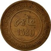Coin, Morocco, Abd al-Aziz, 10 Mazunas, 1902, Fez, EF(40-45), Bronze, KM:17.3