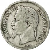 Coin, France, Napoleon III, 2 Francs, 1866, Strasbourg,VF(30-35),KM 807.2