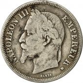 Coin, France, Napoleon III, 2 Francs, 1867, Strasbourg, VF(20-25), KM 807.2