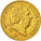 Coin, France, Louis XVIII, 40 Francs, 1818, Lille, EF(40-45), Gold, KM 713.6
