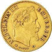 Coin, France, Napoleon III, 10 Francs, 1867, Paris,Gold,VF(30-35),KM 800.1
