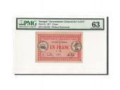 Sngal, 1 Franc, 1917, PMG Ch UNC 63, KM:2c