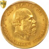 Netherlands, William III, 10 Gulden, 1875, PCGS, MS67+, Gold, KM:105