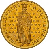 France, Hugues Capet, 10 Francs, 1987, Paris, MS(65-70), Silver, KM:961