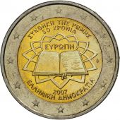 Greece, 2 Euro, Trait de Rome 50 ans, 2007, MS(63), Bi-Metallic