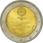 Portugal, 2 Euro, 60 anos da declaracao universal, 2008, MS(63), Bi-Metallic