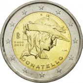 Italy, 2 Euro, Donatello, 2016, MS(63), Bi-Metallic