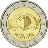 Malta, 2 Euro, Heart, 2016, MS(63), Bi-Metallic