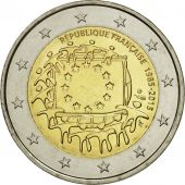 France, 2 Euro, Flag, 2015, MS(63), Bi-Metallic