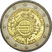Germany, 2 Euro, 10 years euro, 2012, MS(63), Bi-Metallic