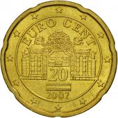 Austria, 20 Euro Cent, 2007, MS(63), Brass, KM:3086