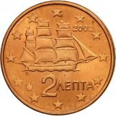 Grce, 2 Euro Cent, 2002, SPL, Copper Plated Steel, KM:182