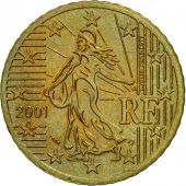 France, 50 Euro Cent, 2001, SPL, Laiton, KM:1287