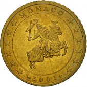 Monaco, 50 Euro Cent, 2001, MS(63), Brass, KM:172
