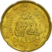 San Marino, 20 Euro Cent, 2003, SPL, Laiton, KM:444