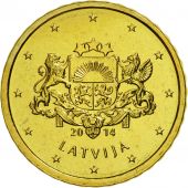 Latvia, 10 Euro Cent, 2014, MS(63), Brass, KM:153