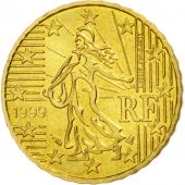 France, 10 Euro Cent, 1999, MS(65-70), Brass, KM:1285