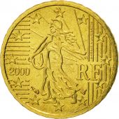France, 10 Euro Cent, 2000, MS(65-70), Brass, KM:1285