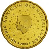 Netherlands, 20 Euro Cent, 2003, MS(65-70), Brass, KM:238