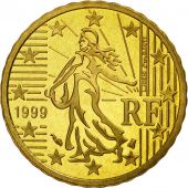 France, 10 Euro Cent, 1999, BE, Laiton, KM:1285