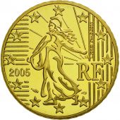 France, 50 Euro Cent, PROOF 2005, MS(65-70), Brass, KM:1287