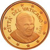 VATICAN CITY, Euro Cent, PROOF 2008, MS(63), Copper Plated Steel, KM:375