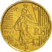 Coin, France, 20 Euro Cent, 1999, MS(65-70), Brass, KM:1286