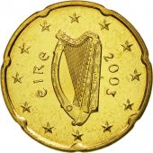 IRELAND REPUBLIC, 20 Euro Cent, 2003, MS(65-70), Brass, KM:36