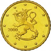 Finland, 10 Euro Cent, 2000, MS(65-70), Brass, KM:101