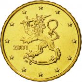 Finland, 10 Euro Cent, 2001, MS(65-70), Brass, KM:101