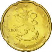Finlande, 20 Euro Cent, 2001, FDC, Laiton, KM:102