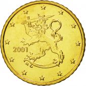 Finland, 50 Euro Cent, 2001, MS(65-70), Brass, KM:103
