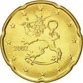 Finland, 20 Euro Cent, 2002, MS(65-70), Brass, KM:102
